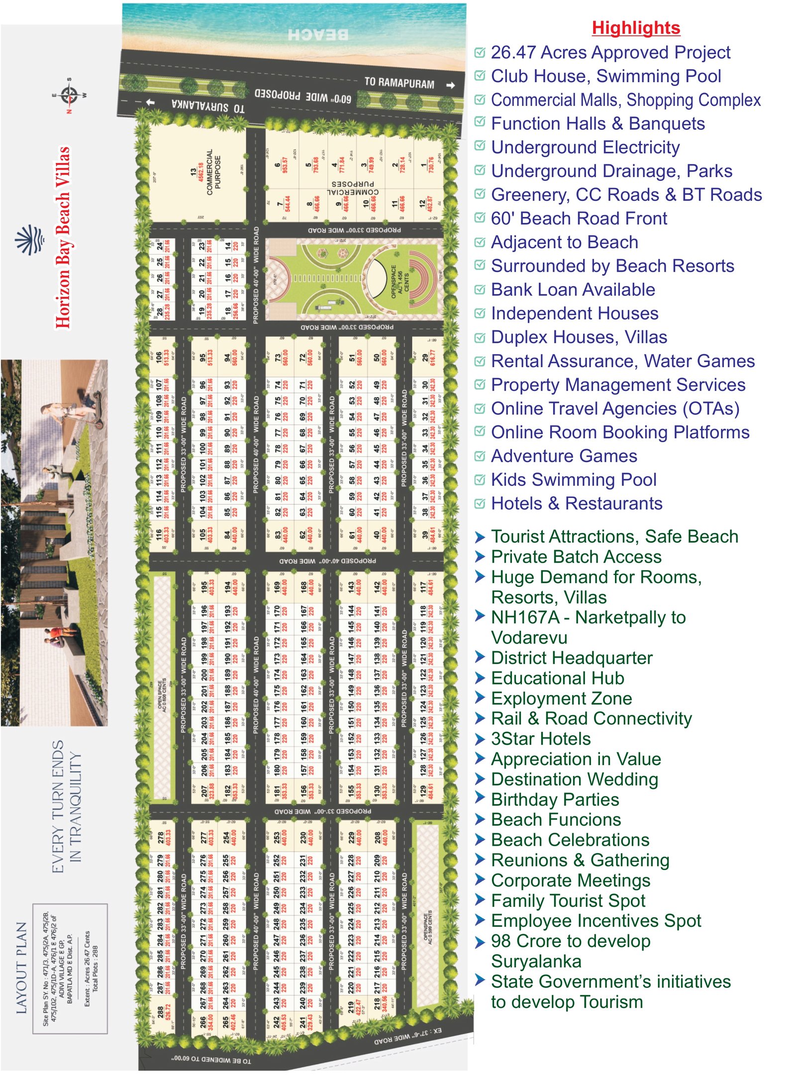 Horizon Bay Beach Bapatla - Plot for sale